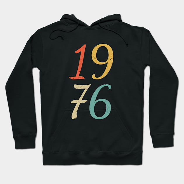 Classic Vintage Style 1976 Birthday Distressed Hoodie by MSA